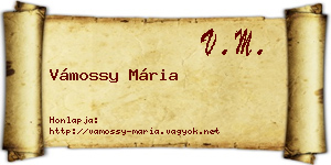 Vámossy Mária névjegykártya