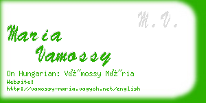 maria vamossy business card